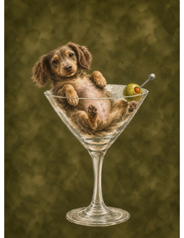 Penelope — original dachshund illustration, archival pigment on cotton rag